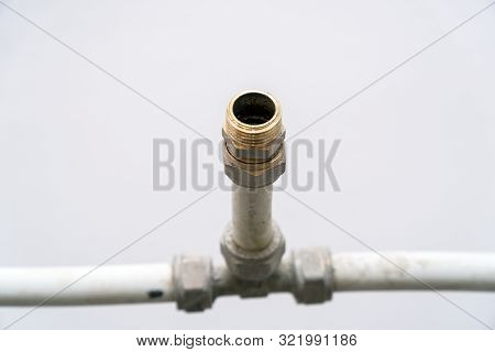 Old Connection Fitting Tee On Plastic Water Pipes
