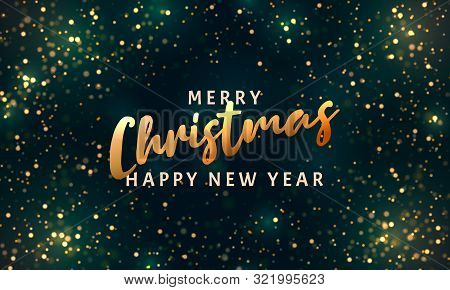 Christmas Light Vector Background. Happy Hew 2020 Year. Sparkling Magical Dust Particles. Xmas Card.