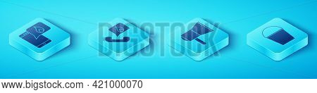 Set Isometric Phone With Emergency Call 911, Telephone With Emergency Call 911, Fire Bucket And Mega