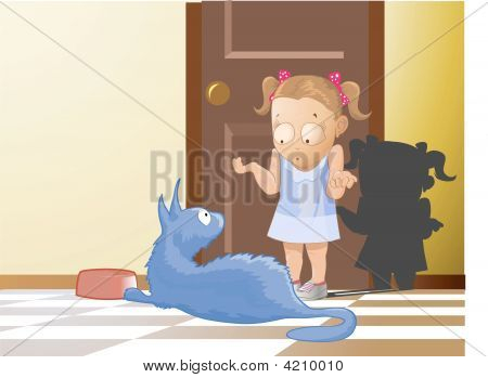 Le chat et la petite fille