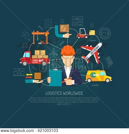 Worldwide Logistics Company Services Operator Coordinating International Cargo Transportation And De
