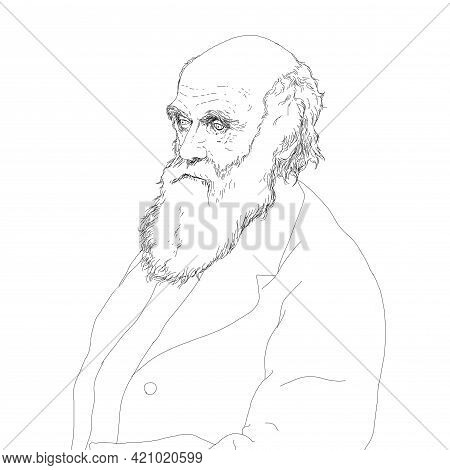 Realistic Illustration By British Naturalist Scientist Charles Darwin