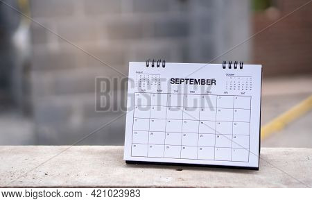 2021 Calendar Desk Place On Table. Desktop Calender For Planner To Plan Agenda, Timetable, Appointme