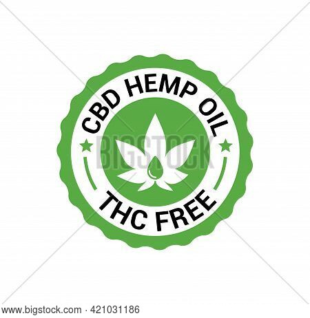 Cbd Hemp Oil Logo. Thc Free Medical Hemp Cannabis Oil Icon