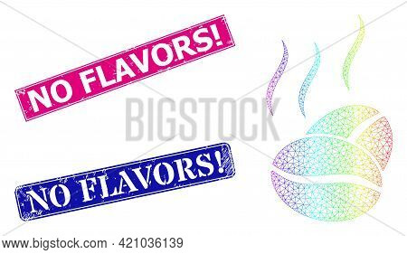 Rainbow Vibrant Mesh Cacao Aroma, And No Flavors Exclamation Unclean Framed Rectangle Stamp Seals. P