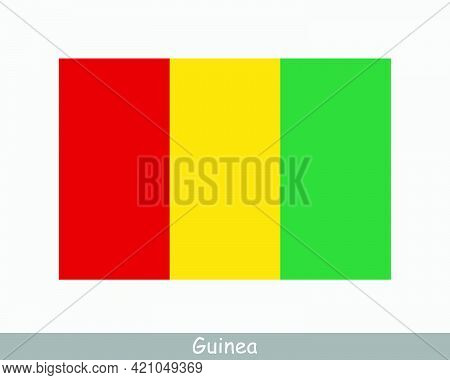 National Flag Of Guinea. Guinean Country Flag. Republic Of Guinea Detailed Banner. Eps Vector Illust