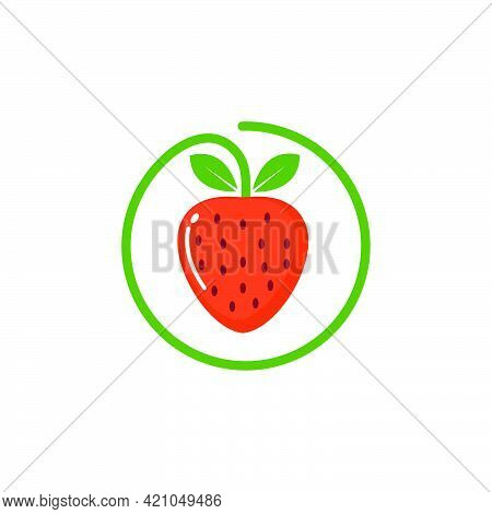 Strawberry Icon Logo Vector Illustration