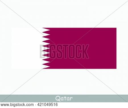 National Flag Of Qatar. Qatari Country Flag. State Of Qatar Detailed Banner. Eps Vector Illustration