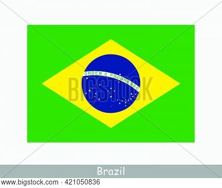 National Flag Of Brazil. Brazilian Country Flag. Federative Republic Of Brazil Detailed Banner. Eps 
