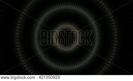 Background With Concentric Rings Moving Like Radio Waves. Animation. Visualization Of Radar System W