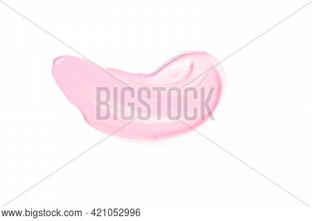 Blush Pink Beauty Cosmetic Texture Isolated On White Background, Smudged Makeup Emulsion Cream Smear