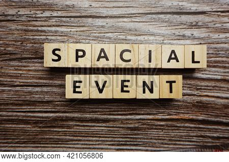 Special Event Alphabet Letter On Wooden Background
