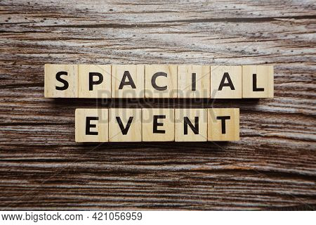 Special Event Alphabet Letter On Wooden Background