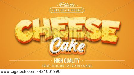 Editable Text Style Effect - Cheese Cake Text Style Theme. Graphic Design Element.