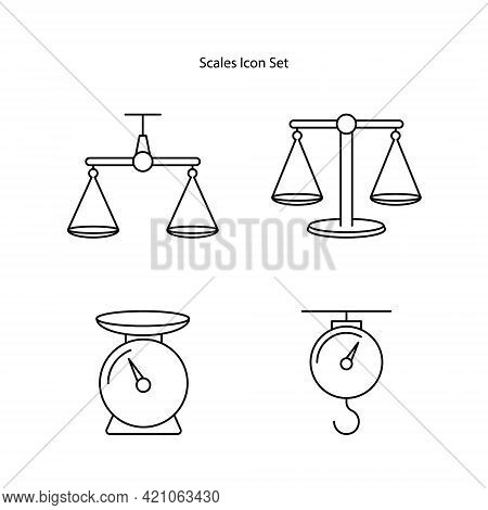 Scale Icons Set Isolated On White Background From Banking And Finance Flat Icons Collection. Balance