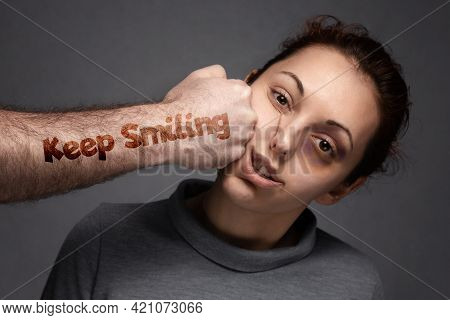 Battering A Woman And Domestic Violence. Maintaining False Calm And Patience For The Sake Of A Relat