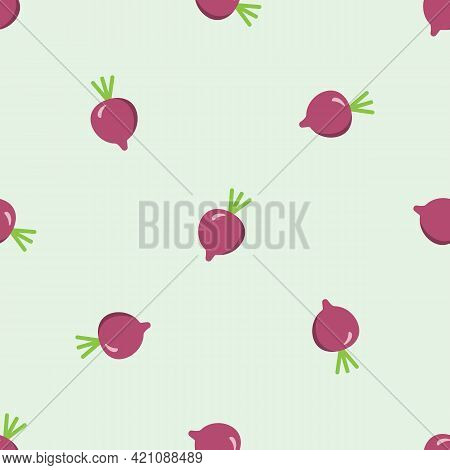 Beet Pattern. Seamless Texture With Ripe Beetroot. Use As A Pattern Fill