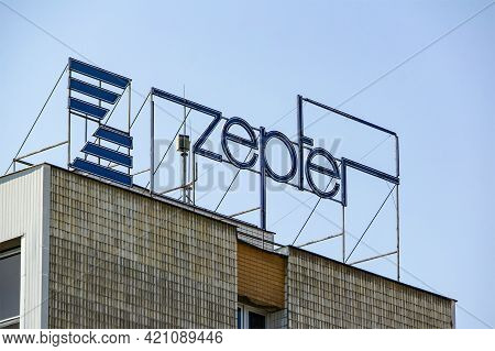 Ostrava, Czech Republic - April 28, 2021: The Neon Signage Of Zepter Company On The Top Of A Commerc