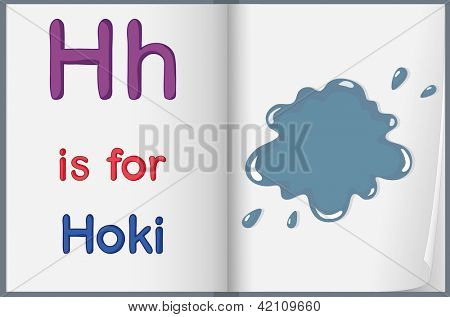 Ilustrace hoki splash v knize na bílém pozadí