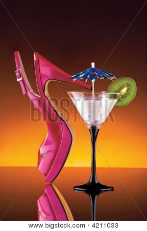 Womans sapato e Cocktail
