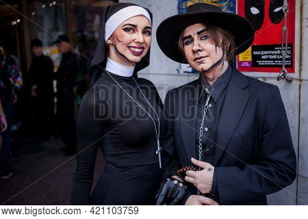 Kiev, Ukraine - May 20, 2018: Comic Con, An Annual Festival Of Geek Culture In Kiev, Ukraine. Cospla