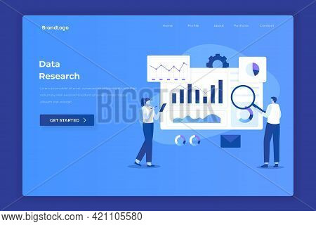 Data Research Landing Page Illustration Concept. Illustration For Websites, Landing Pages, Mobile Ap