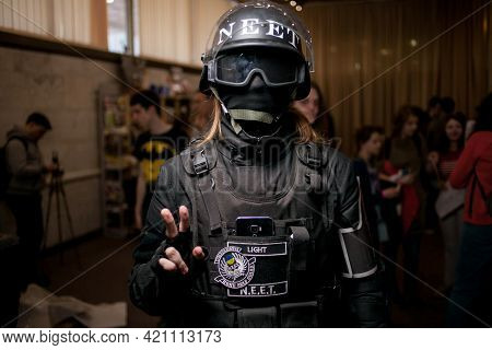 Kiev, Ukraine - May 20, 2018: Comic Con, An Annual Festival Of Geek Culture In Kiev, Ukraine. Cospla