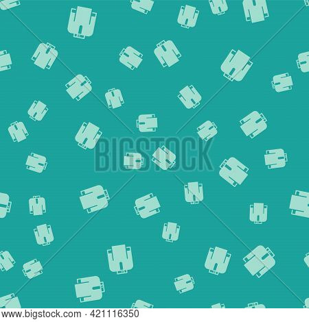 Green Shirt Kurta Icon Isolated Seamless Pattern On Green Background. Vector