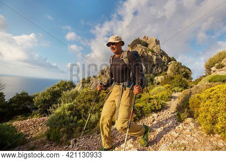 Beautiful landscapes on the Carian trail. Aegean Sea, Turkey.