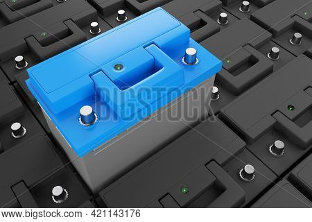 3d Rendering. 24v Battery For Truck. Commercial Vehicle Accumulator