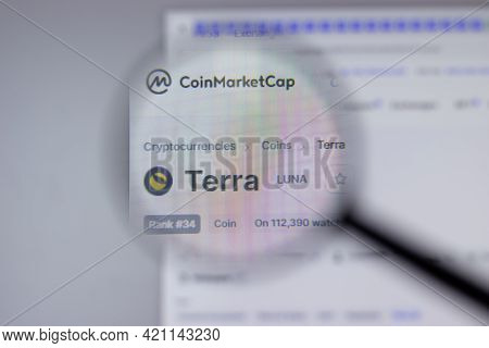 New York, Usa - 1 May 2021: Terra Lune Cryptocurrency Logo Close-up On Website Page, Illustrative Ed
