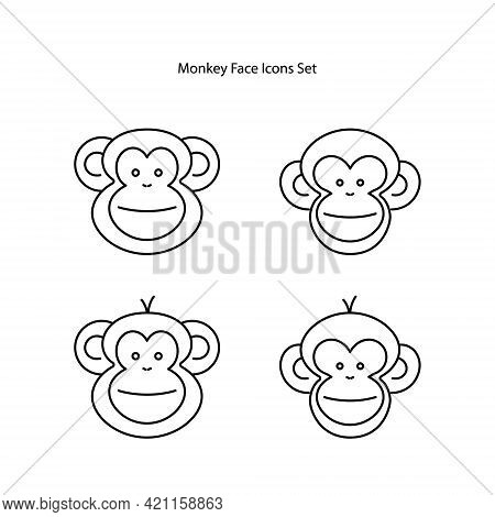 Monkey Icon Isolated On White Background. Monkey Icon Thin Line Outline Linear Monkey Symbol For Log
