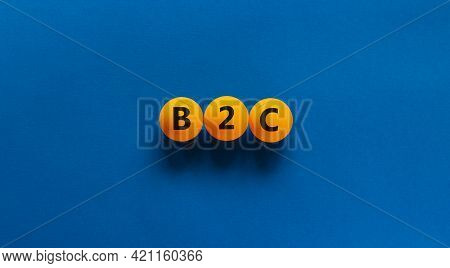 B2c, Business To Customer Symbol. Orange Table Tennis Balls With Word 'b2c, Business To Customer'. B