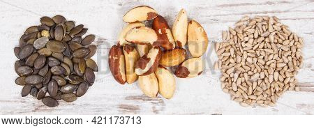 Natural Products And Ingredients Containing Selenium, Dietary Fiber And Minerals, Concept Of Healthy