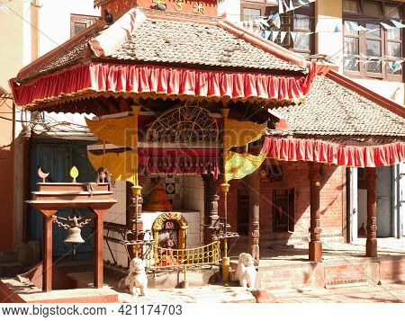 Small Shrine And Angel Deity God Buddha Statue Nepalese For Nepali People And Foreign Travelers Trav