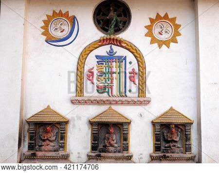 Small Shrine And Angel Deity God Buddha Statue Nepalese For Nepali People And Foreign Travelers Trav