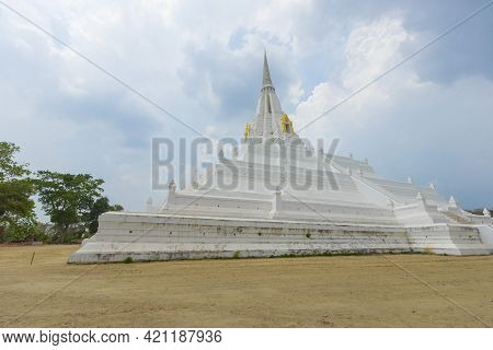 Beautiful Chedi Of Phukhao Thong In Ayutthaya, Thailand.
