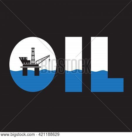 Oil Industry Offshore Platform Logo Vector Business