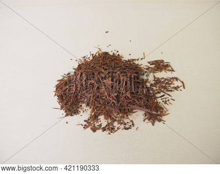Loose Lapacho Tea On A Wooden Board