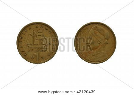 Moneda de dracma griego 1