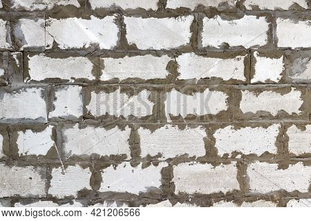 Background Of A Non-plastered Aerated Cellular Concrete Wall