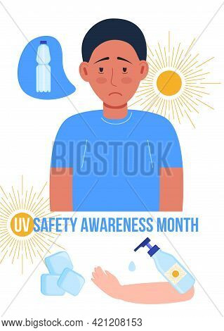 Uv Safety Awareness Month Concept Vector. Healthcare, Medical Event
