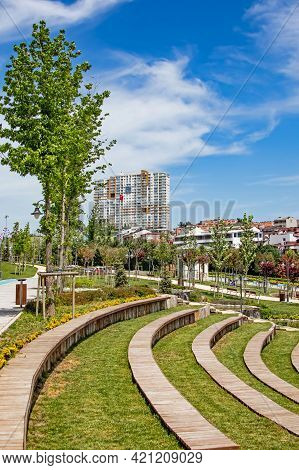 Halkali,istanbul,turkey- May 20,2021.spring View From Halkali Public Park With Its Nature,green Area
