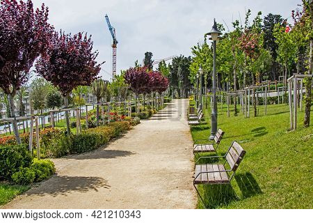 Halkali,istanbul,turkey- May 20,2021.spring View From Halkali Public Park With Its Nature,green Area