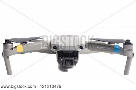 Moscow, Russia May 21, 2021: Dji Mavic Air 2 Drone Aerial Camera