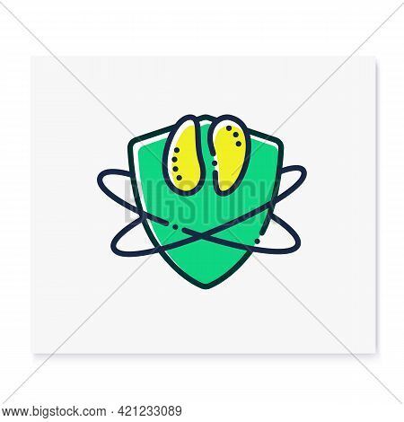 Thymus Color Icon. Lymphoid Organ. Immune System Concept. Immunology. Body Defence System. Health, I