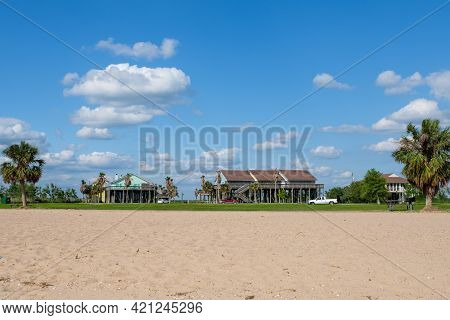Cypremort Point, La - May 13: Cabins  And Staff Housing At Cypremort Point State Park With Beach In 
