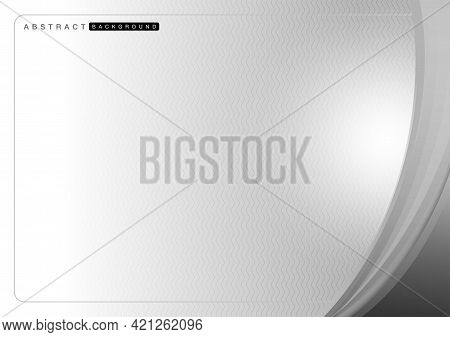 Wavy And Light Silver, Gray Vector Layout Line Wave With Line Frame On Gradient And Light, Abstract 