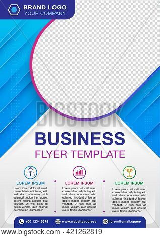 Corporate Business Flyer Poster Brochure Cover Design Layout With Blue Color Gradient Background, Ve