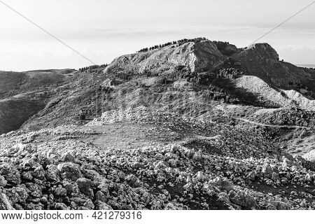 View Of Rocca Del Crasto Near Alcara Li Fusi Town In The Nebrodi Park, Sicily